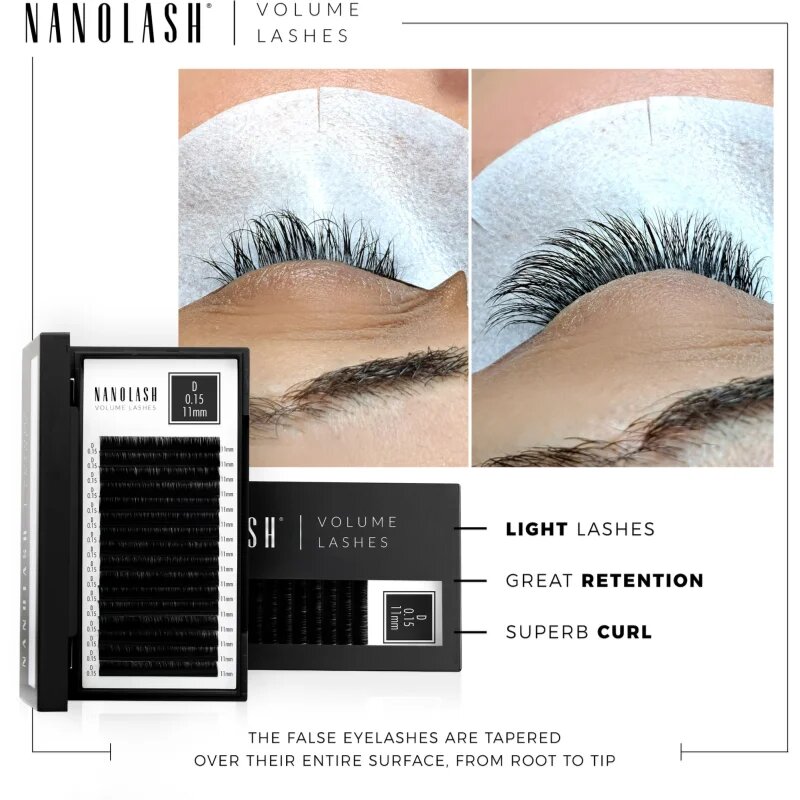Nanolash Volume Lashes umělé řasy 0.05 D 6-13mm 1 ks