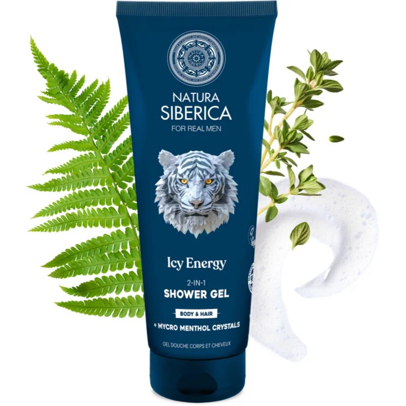 Natura Siberica Arctic Wild Icy Energy sprchový gel a šampon 2 v 1 pro muže 200 ml