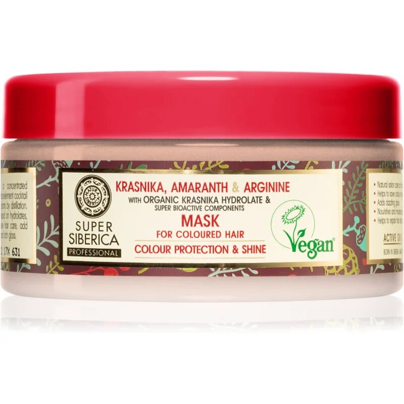 Natura Siberica Krasnika Amaranth & Arginine pečující maska pro barvené vlasy 300 ml