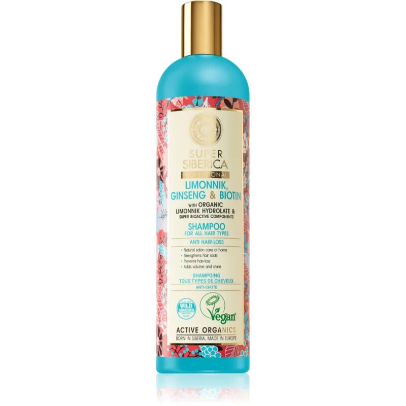 Natura Siberica Limonnik Ginseng & Biotin šampon proti padání vlasů 400 ml
