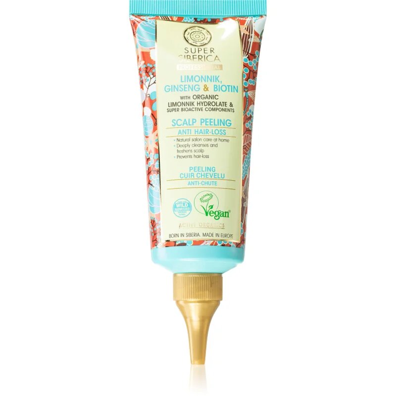 Natura Siberica Limonnik Ginseng & Biotin vlasový peeling proti vypadávání vlasů 100 ml