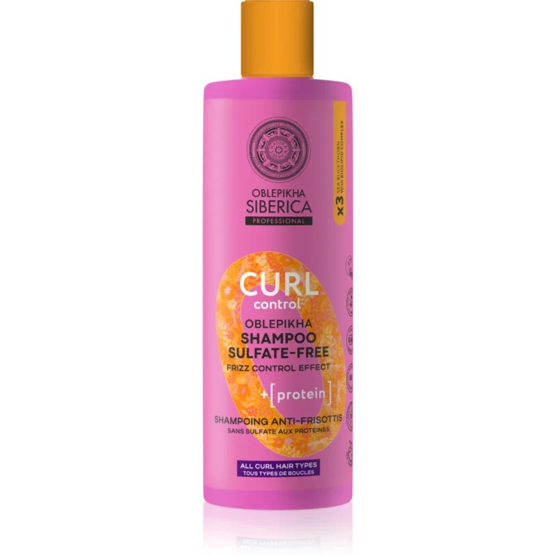 Natura Siberica Oblepikha Siberica Curl Control proteinový šampon pro kudrnaté vlasy bez sulfátů 400 ml