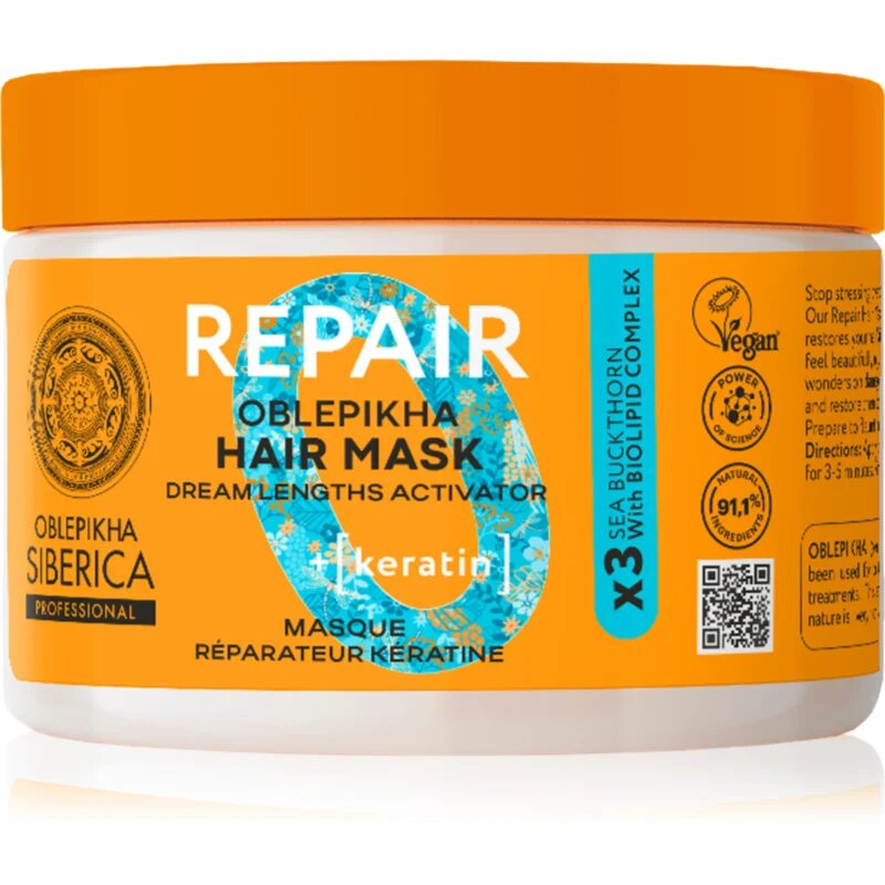 Natura Siberica Oblepikha Siberica Repair regenerační maska pro suché a poškozené vlasy 300 ml