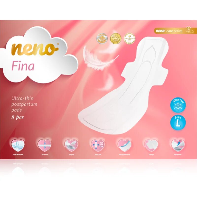 NENO Fina porodnické vložky velikost L Ultra-thin 8 ks