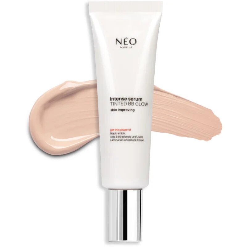 NEO MAKE UP Intense Serum Tinted BB Glow Cream rozjasňující BB krém SPF 50 odstín 01 Ivory Beige 30 ml