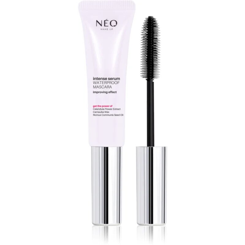 NEO MAKE UP Intense Serum Waterproof Mascara voděodolná řasenka pro objem a oddělení řas odstín Black 9 ml