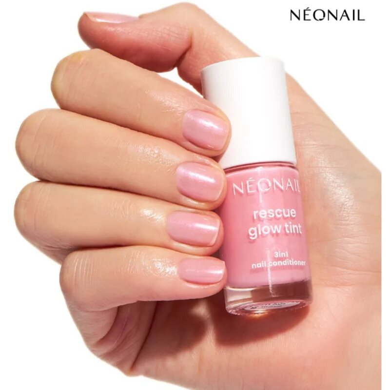 NEONAIL Rescue Glow Tint 3in1 Nail Conditioner pečující lak na nehty odstín Glitter Rose 7.2 ml