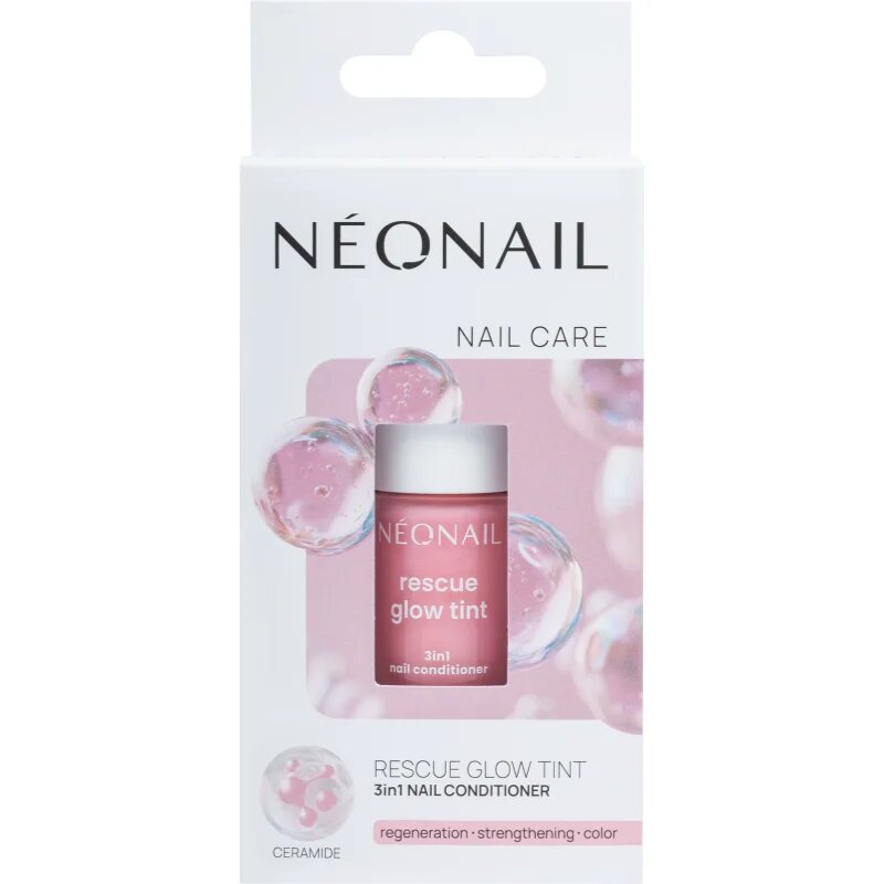NEONAIL Rescue Glow Tint 3in1 Nail Conditioner pečující lak na nehty odstín Glitter Rose 7.2 ml