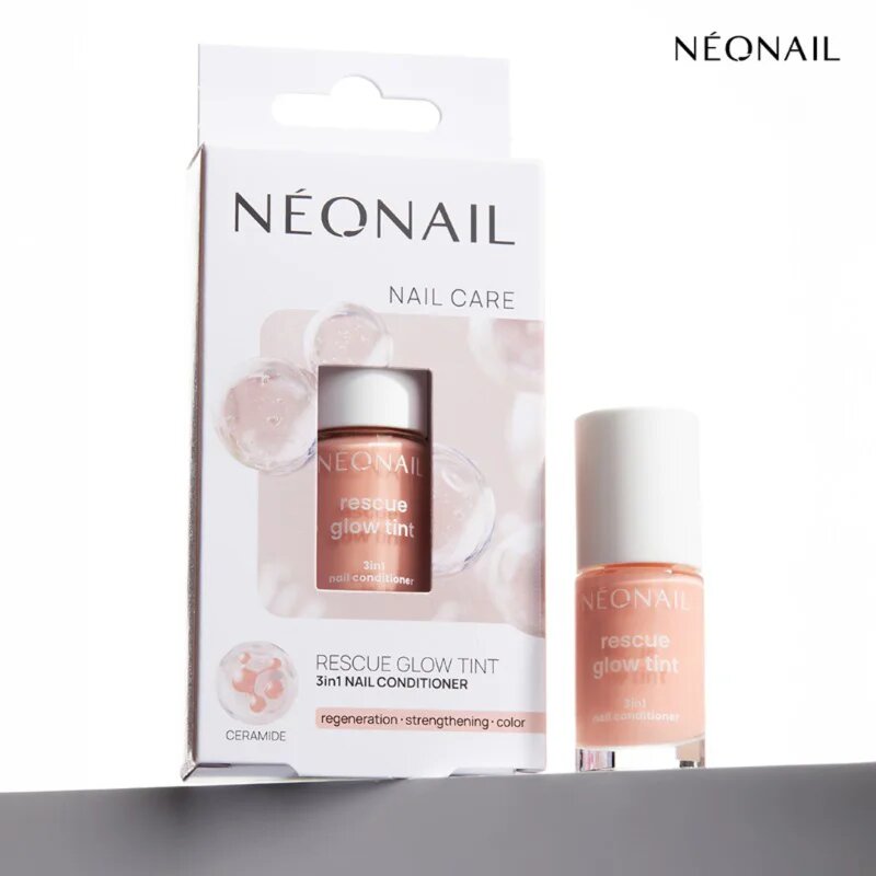 NEONAIL Rescue Glow Tint 3in1 Nail Conditioner pečující lak na nehty odstín Peachy Peach 7.2 ml