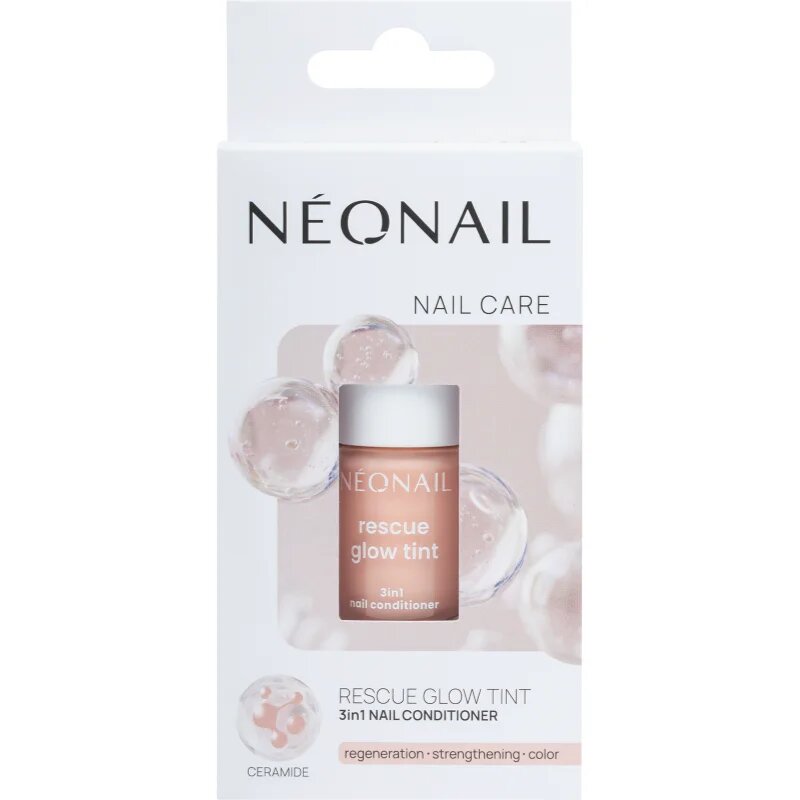 NEONAIL Rescue Glow Tint 3in1 Nail Conditioner pečující lak na nehty odstín Peachy Peach 7.2 ml