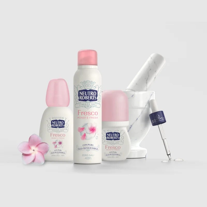 Neutro Roberts Monoi e Fresia deodorant s rozprašovačem s 48hodinovým účinkem 75 ml