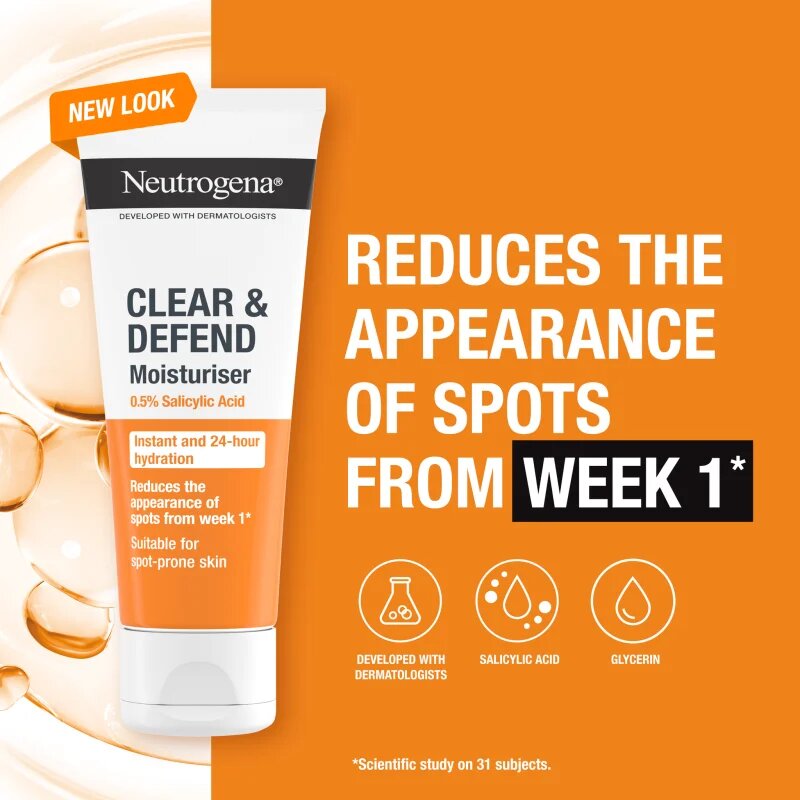 Neutrogena Clear & Defend 0.5% Salicylic Acid hydratační krém bez obsahu oleje 50 ml