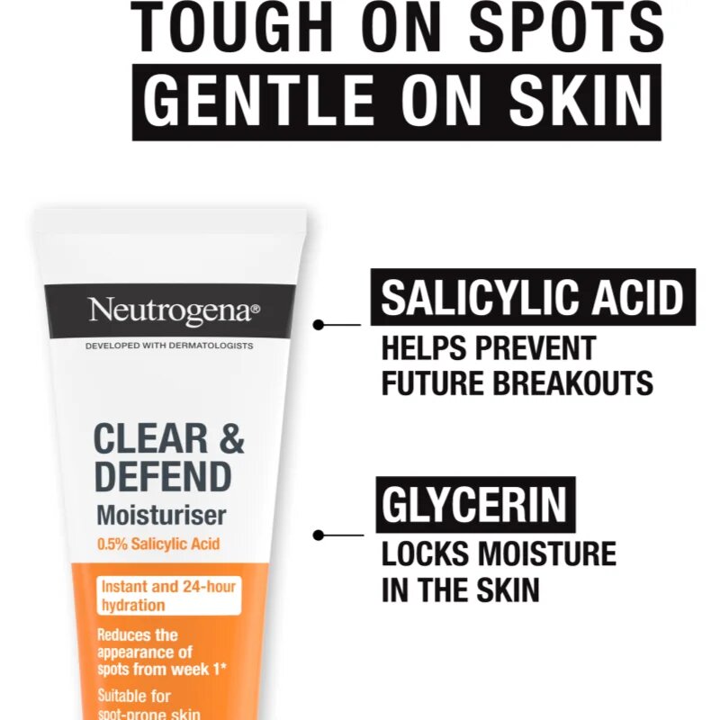 Neutrogena Clear & Defend 0.5% Salicylic Acid hydratační krém bez obsahu oleje 50 ml