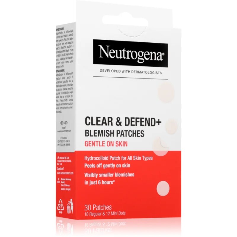 Neutrogena Clear & Defend+ náplasti na problematickou pleť pro citlivou pleť 30 ks