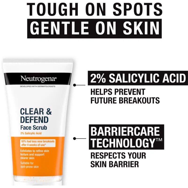 Neutrogena Clear & Defend peeling s kyselinou salicylovou 150 ml
