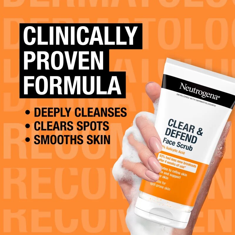 Neutrogena Clear & Defend peeling s kyselinou salicylovou 150 ml