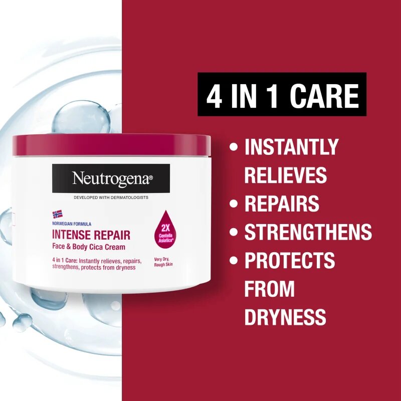Neutrogena Intense Repair Cica pečující tělový krém pro suchou pokožku 400 ml