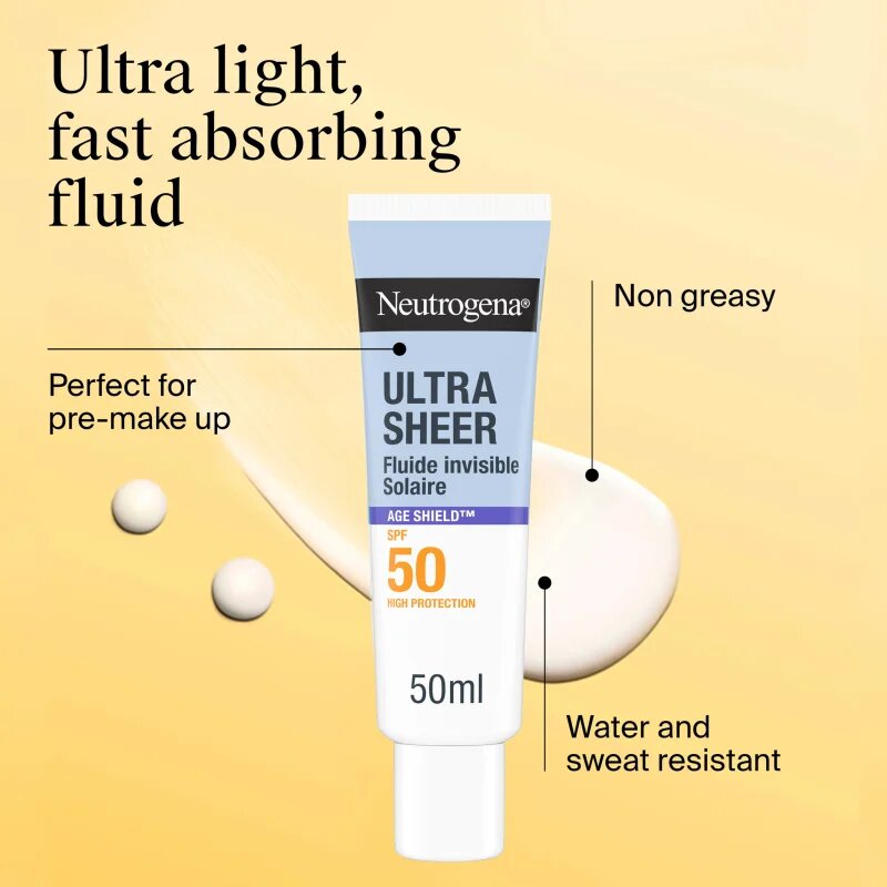Neutrogena Ultra Sheer Age Shield ultra lehký fluid SPF 50 50 ml
