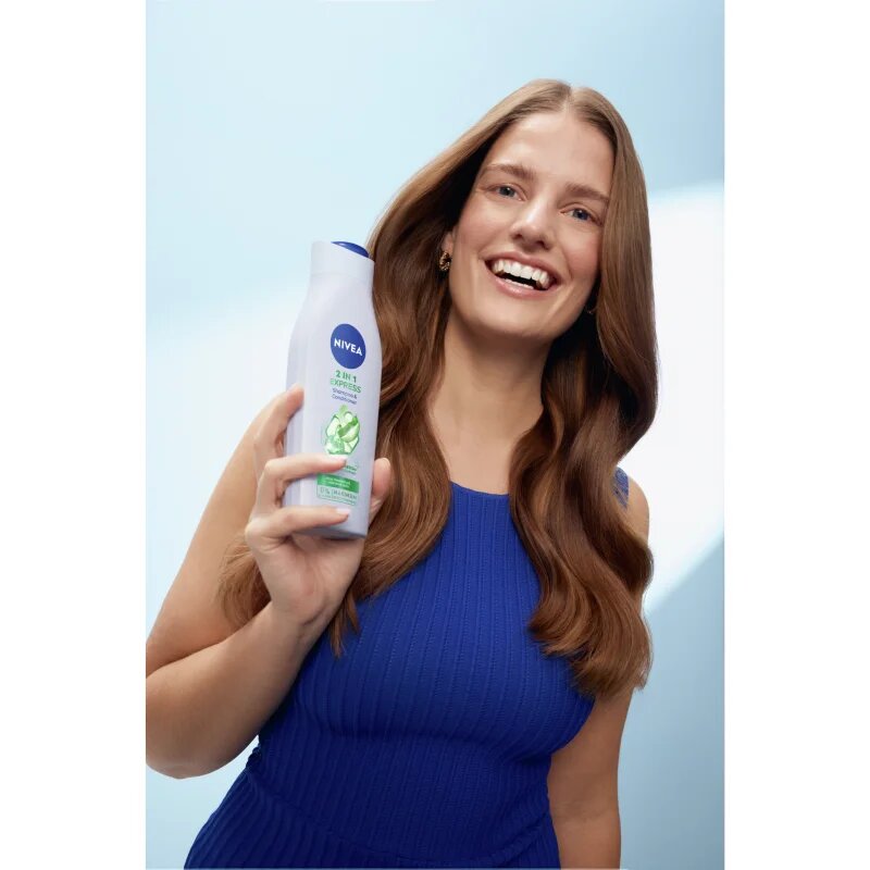 Nivea 2in1 Care Express Protect & Moisture pečující šampon s kondicionérem 2 v 1 250 ml