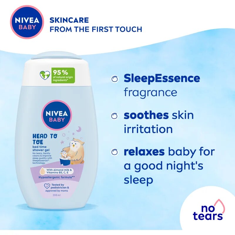 Nivea BABY Bed Time sprchový gel na tělo a vlasy 200 ml