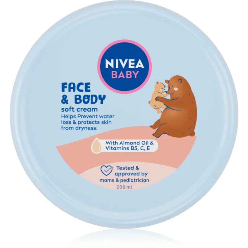Nivea BABY Soft hydratační krém na obličej a tělo 200 ml