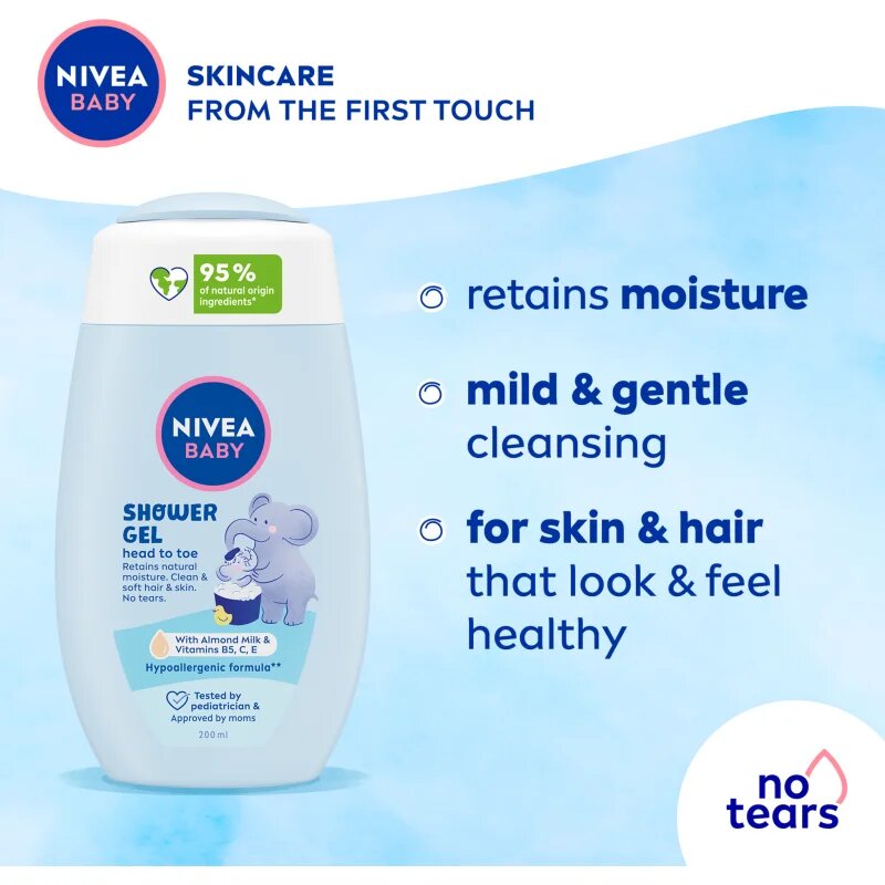 Nivea BABY sprchový gel na tělo a vlasy 200 ml