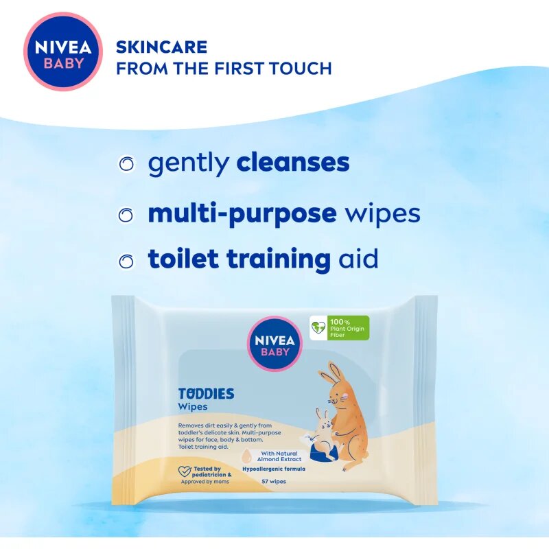 Nivea BABY Toddies vlhčené ubrousky pro děti 57 ks