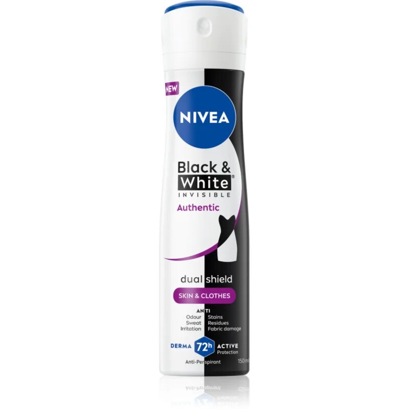 Nivea Black & White Authentic antiperspirant ve spreji 72h 150 ml