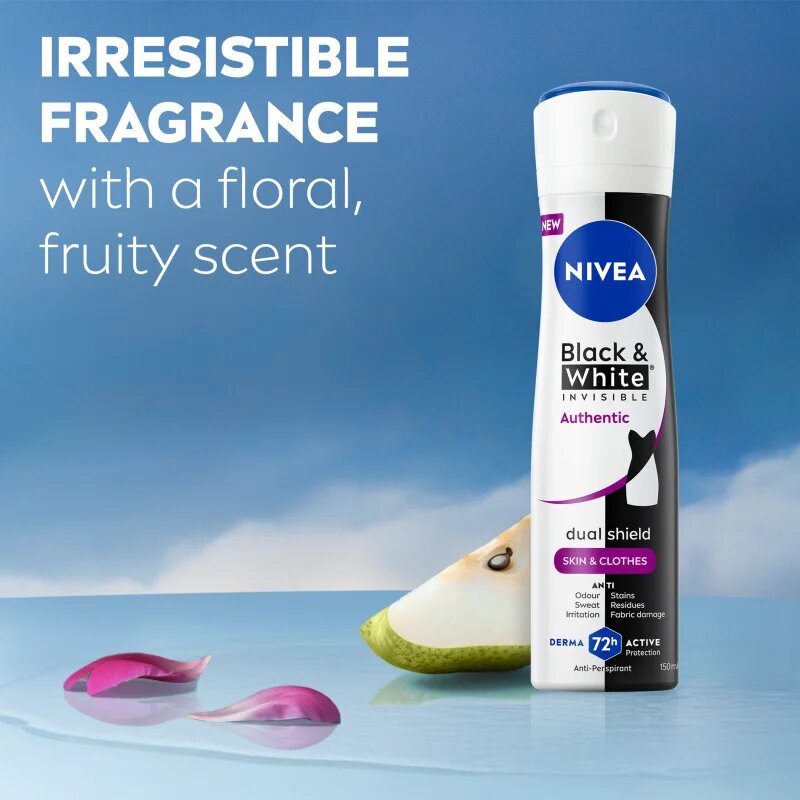 Nivea Black & White Authentic antiperspirant ve spreji 72h 150 ml