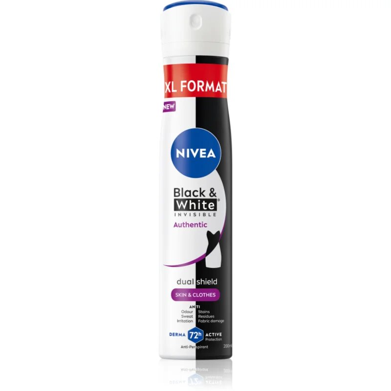 Nivea Black & White Authentic antiperspirant ve spreji 72h 200 ml