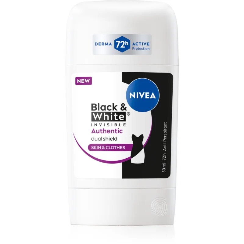 Nivea Black & White Authentic tuhý antiperspirant 72h 50 ml