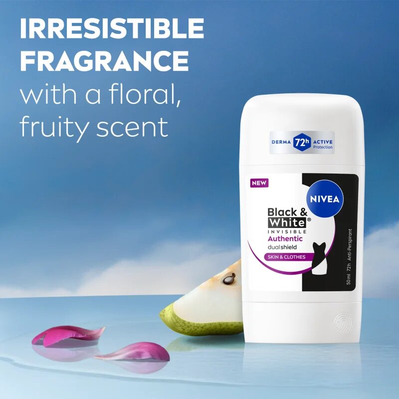 Nivea Black & White Authentic tuhý antiperspirant 72h 50 ml