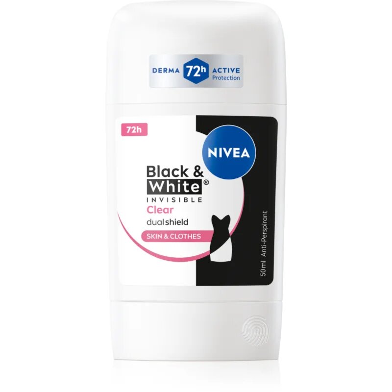 Nivea Black & White Invisible Clear tuhý antiperspirant 50 ml