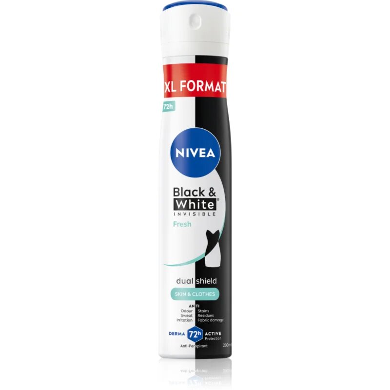 Nivea Black & White Invisible Fresh antiperspirant ve spreji pro ženy 200 ml