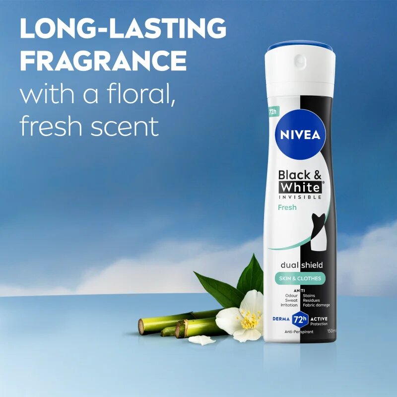Nivea Black & White Invisible Fresh antiperspirant ve spreji pro ženy 200 ml