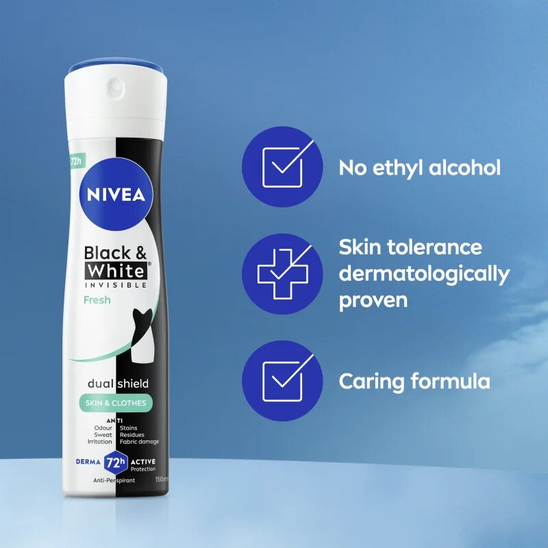 Nivea Black & White Invisible Fresh antiperspirant ve spreji pro ženy 200 ml