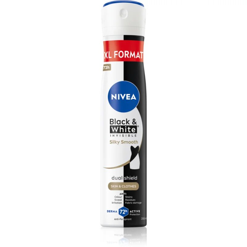 Nivea Black & White Invisible Silky Smooth antiperspirant ve spreji pro ženy 200 ml