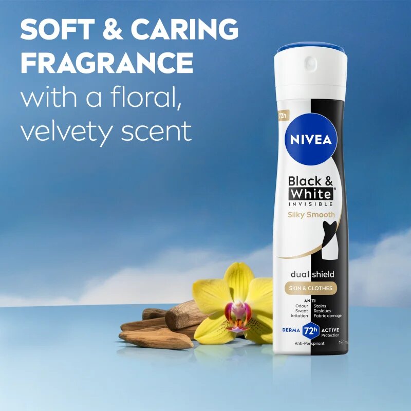 Nivea Black & White Invisible Silky Smooth antiperspirant ve spreji pro ženy 200 ml