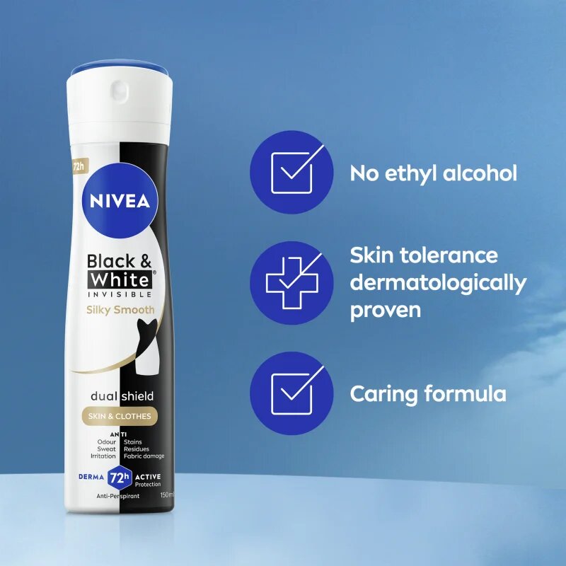 Nivea Black & White Invisible Silky Smooth antiperspirant ve spreji pro ženy 200 ml