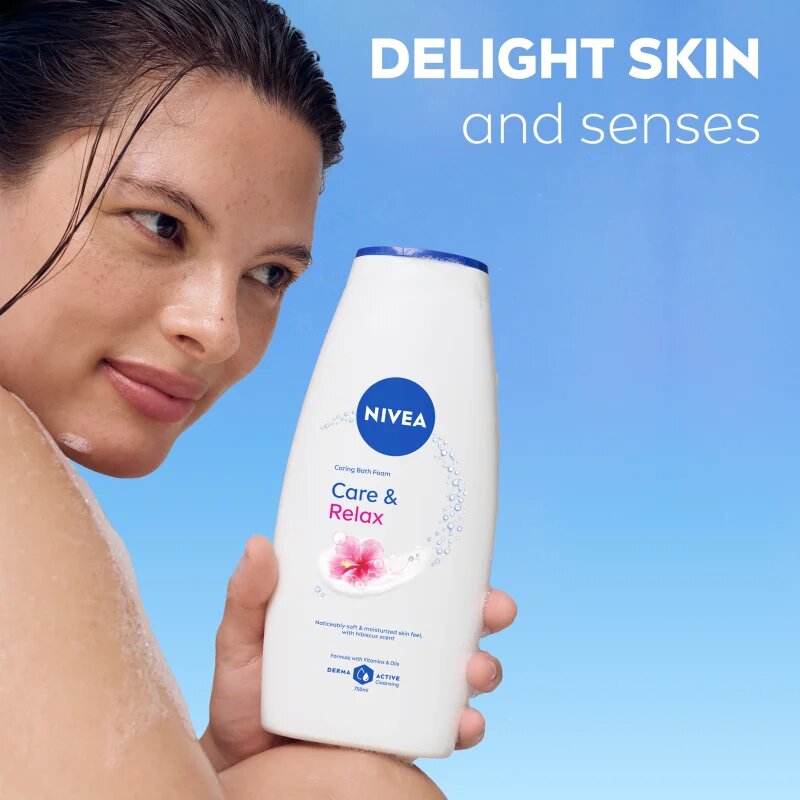 Nivea Care & Relax Sprchový gel a pěna do koupele 750 ml