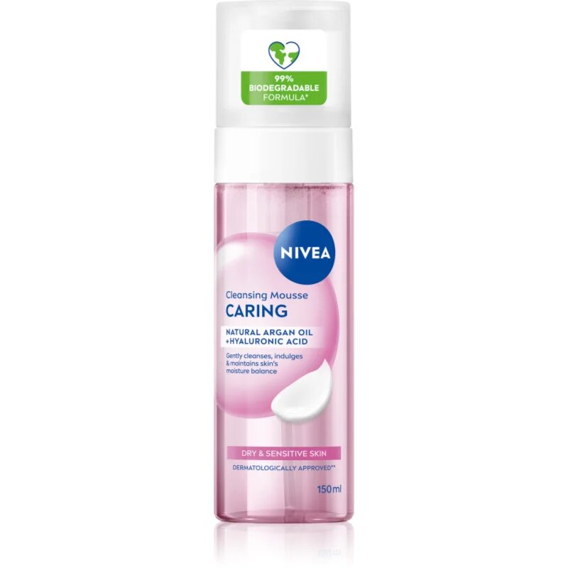 Nivea Caring čisticí pleťová pěna pro suchou až citlivou pleť 150 ml