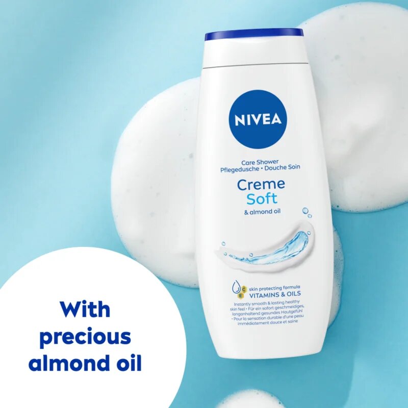 Nivea Creme Soft pečující sprchový gel výhodné balení 2 x 500 ml