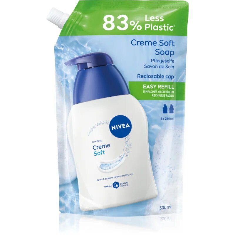 Nivea Creme Soft tekuté mýdlo – náhradní náplň 500 ml