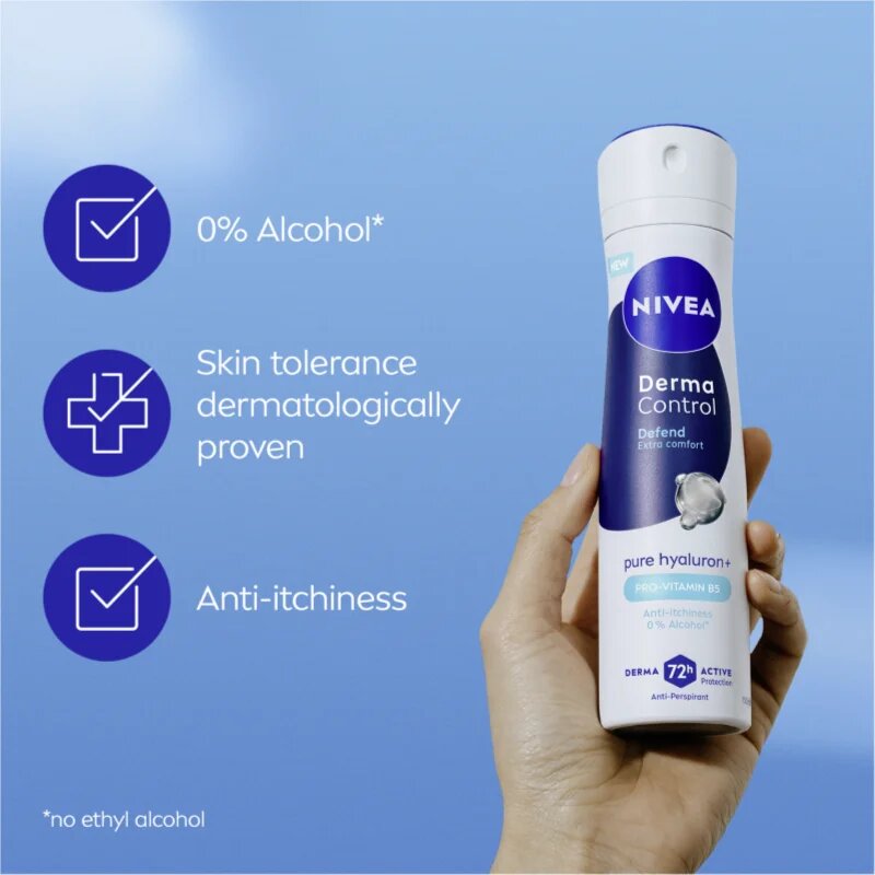 Nivea Derma Control Defend antiperspirant ve spreji pro podrážděnou pokožku 150 ml