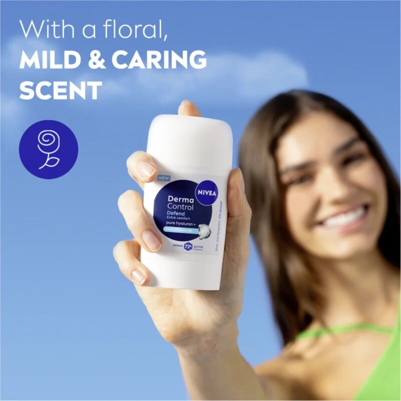 Nivea Derma Control Defend tuhý antiperspirant pro podrážděnou pokožku 50 ml