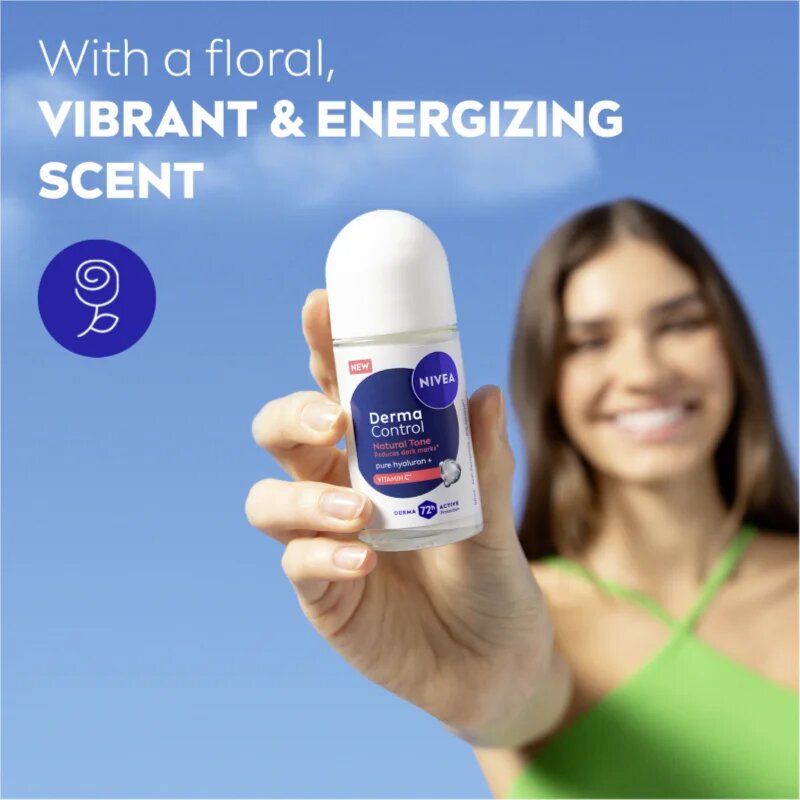 Nivea Derma Control Natural Tone kuličkový antiperspirant proti tmavým skvrnám 50 ml