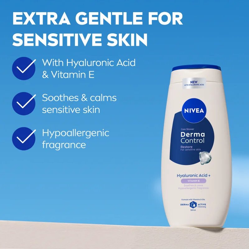 Nivea Derma Control Restore hydratační sprchový gel s kyselinou hyaluronovou 500 ml