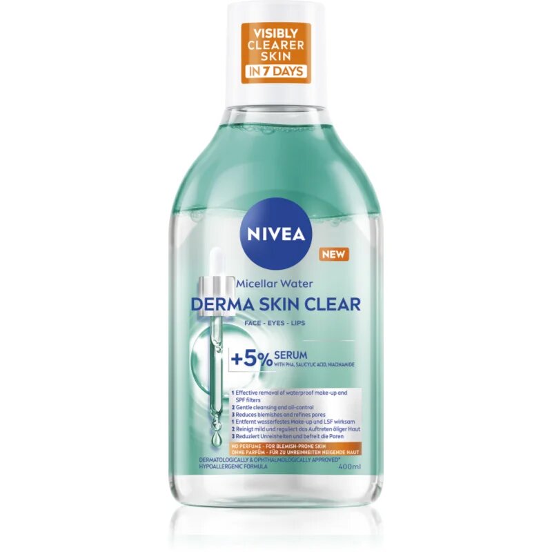 Nivea Derma Skin Clear čisticí micelární voda proti nedokonalostem pleti 400 ml