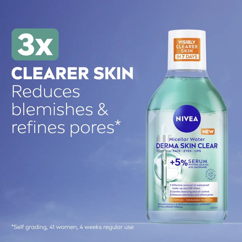 Nivea Derma Skin Clear čisticí micelární voda proti nedokonalostem pleti 400 ml