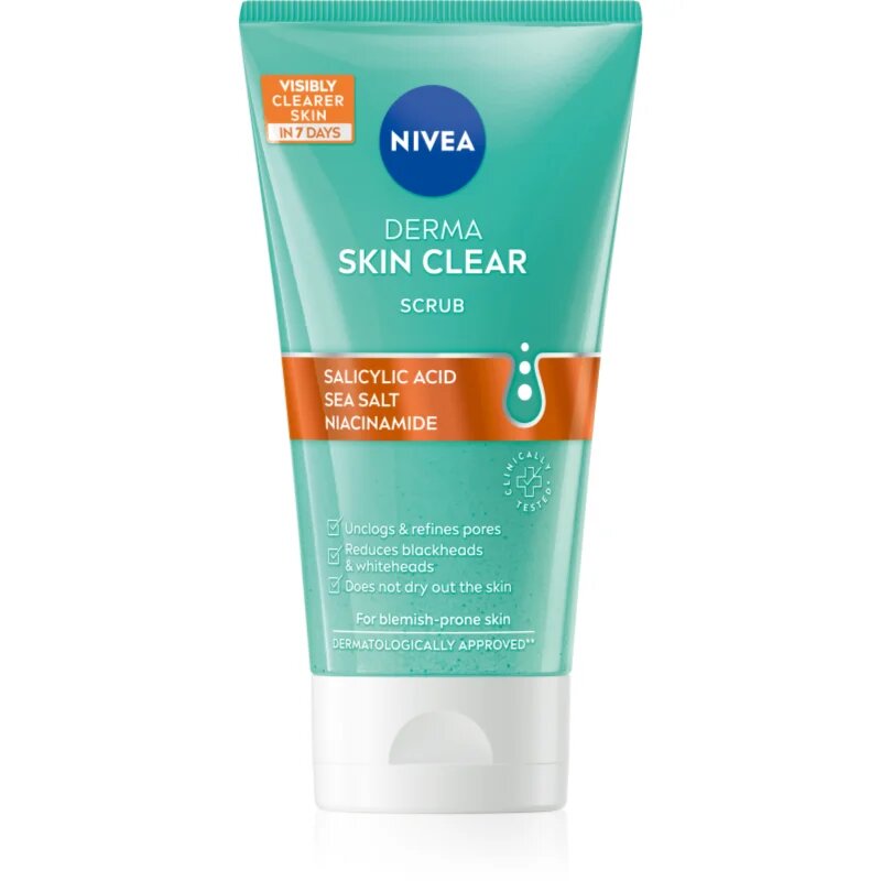 Nivea Derma Skin Clear čisticí pleťový peeling 150 ml